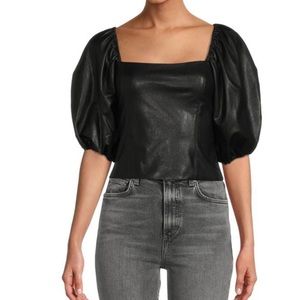 AMANDA UPRICHARD
Tulane Faux Leather Top